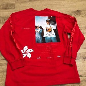 Carrots By Anwar Men's Long Sleeve Red Photo Art Exhibition T-Shirt Size Large